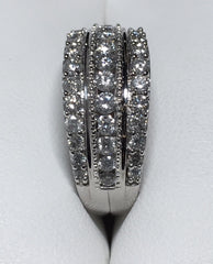 10ct White Gold 1ct T.D.W Channel And Claw Set Diamond Ring - G4108