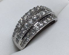10ct White Gold 1ct T.D.W Channel And Claw Set Diamond Ring - G4108