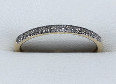10ct Yellow Gold T.D.W 0.10Ct Thin Straight Row Diamond Band -R1968