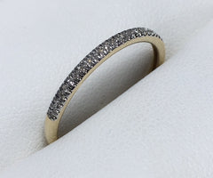10ct Yellow Gold T.D.W 0.10Ct Thin Straight Row Diamond Band -R1968