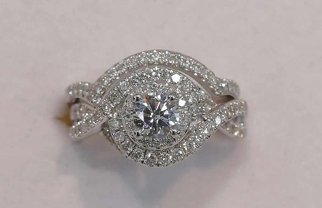 14ct White Gold 1ct T.D.W Diamond Bridal set - G6131