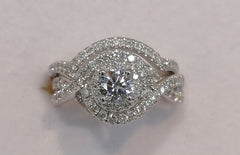 14ct White Gold 1ct T.D.W Diamond Bridal set - G6131