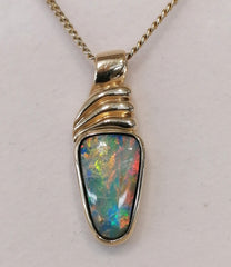 9ct Yellow Gold Handmade Mussel Opal Pendant - G5239