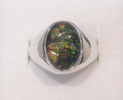 Sterling Silver Oval Triplet Opal Gents Ring - R2677