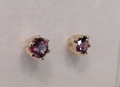 9ct Yellow Gold Round Mahenge Garnet Studs - G7217