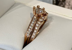14ct Rose Gold Bridal Set Engagement Ring & Wedder - R2366