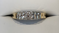 9ct Gold Two-tone Bar Set Diamond Ring - R2377