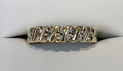 9ct Yellow Gold Bar Set 0.50ct TDW Diamond Dress Ring - R2361