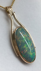 Handmade 9ct Yellow Gold Solid 8.6Ct Opal Pendant - G4338