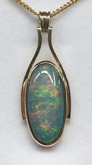 Handmade 9ct Yellow Gold Solid 8.6Ct Opal Pendant - G4338