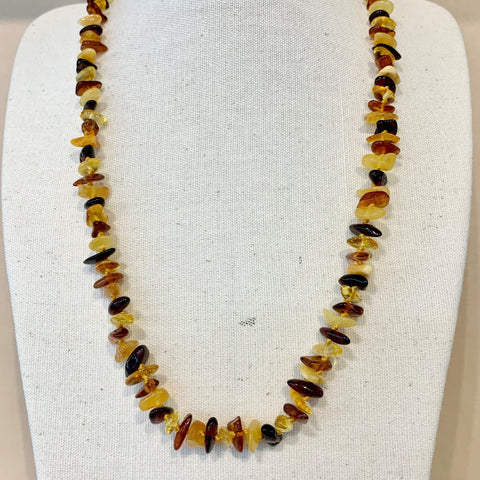 50cm Amber Multi-coloured Beaded Necklet - G8740