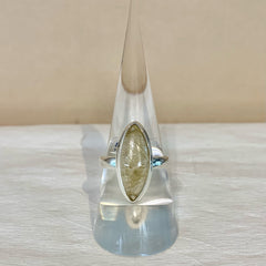 Sterling Silver Marquise Cut Golden Rutilated Quartz Ring - G8549