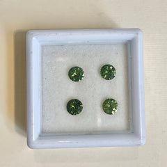 1.25 Carat Total Round Brilliant Cut Green Sapphires