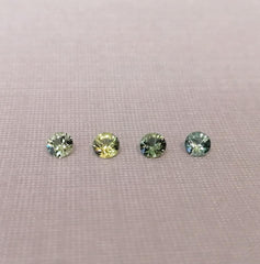 1.25 Carat Total Round Brilliant Cut Green Sapphires