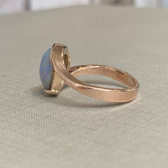 9ct Rose Gold Solid 2.4ct Opal Cross Over Ring - R2753