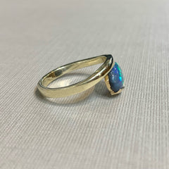 9ct Yellow Gold Solid Blue 2.75ct Opal Ring - R2755