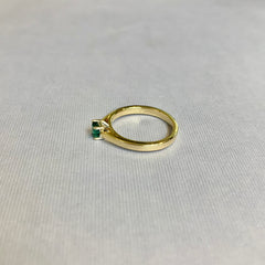 Handmade 18ct Yellow Gold Princess Cut Tourmaline Ring - R2642