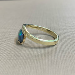 9ct Yellow Gold Solid Blue 2.75ct Opal Ring - R2755