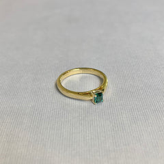 Handmade 18ct Yellow Gold Princess Cut Tourmaline Ring - R2642