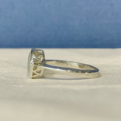 Sterling Silver Solid Coober Pedy White Opal Ring - R2789