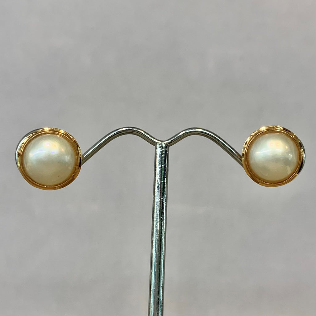 9ct Rose Gold Mabe Pearl with Double Bezel - P1198