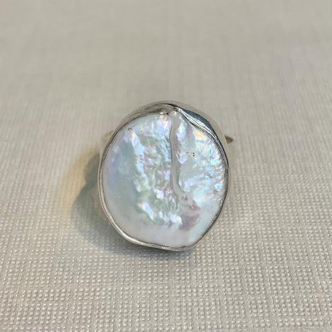 Sterling Silver Freshwater Biwa Pearl Ring - G7614