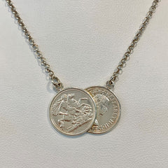 Sterling Silver Monaco Double Coin Necklace - G5701