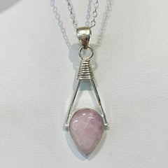 Sterling Silver Pear-Shaped Kunzite Pendant - G8544