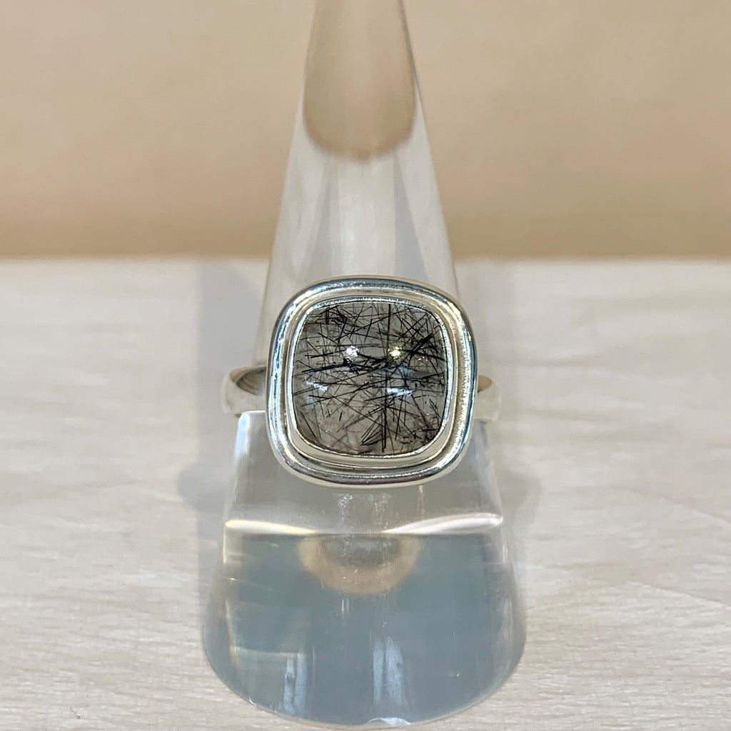 Sterling Silver Black Rutilated Quartz Ring - G8553