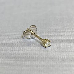 9ct White Gold 0.05ct Brilliant Diamond Single Stud - G7744