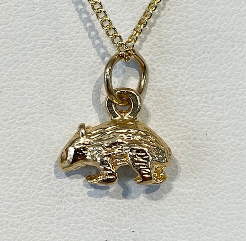 9ct Yellow Gold Solid Australian Wombat Charm - G7225