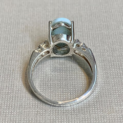 Sterling Silver Larimar & Cubic Zirconia Ring - R1755