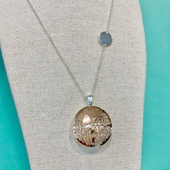 Sterling Silver & Rose Gold Plated World Map Necklace - G8398