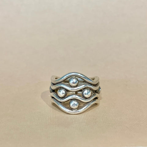 Sterling Silver Wide Wave Ring - G8459