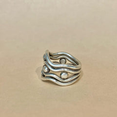 Sterling Silver Wide Wave Ring - G8459