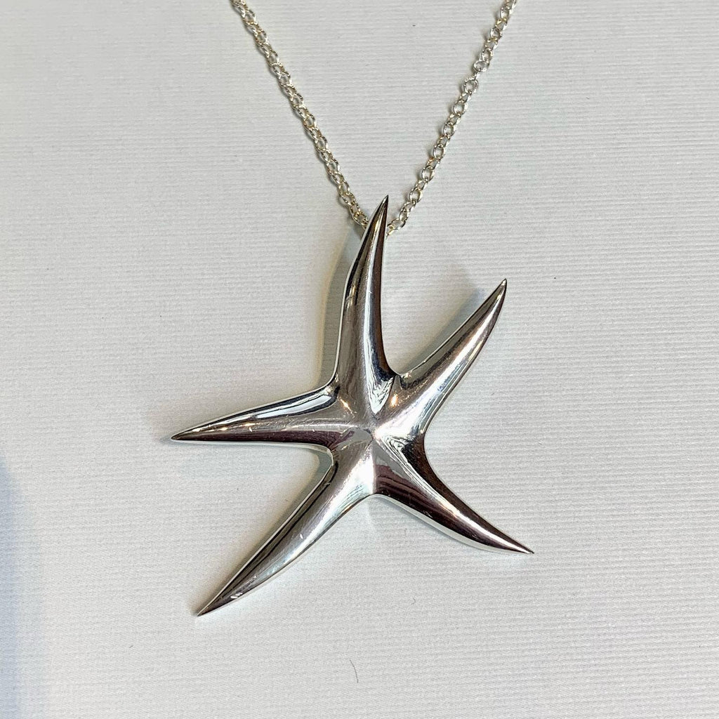 Sterling Silver Large Starfish Pendant - G8421