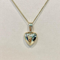 9ct Yellow Gold Hollow Puffy Heart Pendant - G7544