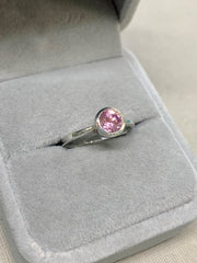 Sterling Silver Pink Tourmaline Fine Ring - G7468