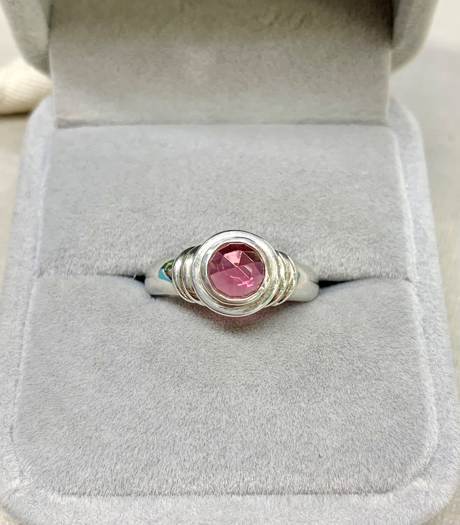 Sterling Silver Natural Pink Tourmaline Ring - R2809