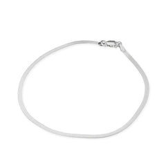 Sterling Silver Flat Herringbone Anklet - G9108