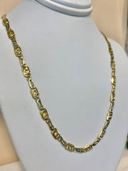 18ct Two-Tone Gold Fancy Link Chain - G3723