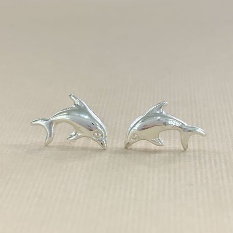 Sterling Silver Dolphin Studs - G9095