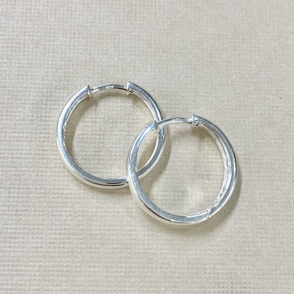 Sterling Silver 15mm Hoop Earrings - G9022