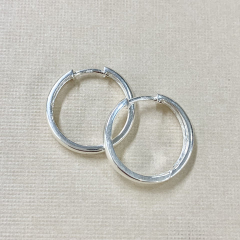 Sterling Silver 15mm Hoop Earrings - G9022