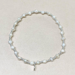 Sterling Silver Freshwater Pearl Elastic Bracelet - G8989
