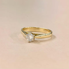 18ct Yellow Gold 30 Point Diamond Solitaire Engagement Ring  - R2695