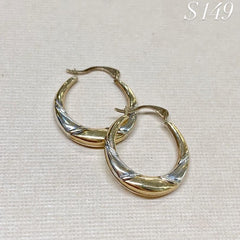 9ct Gold 2-Tone Graduating Hoop Earrings - G8923