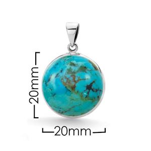 Sterling Silver Round Bezel Turquoise Pendant - G9088