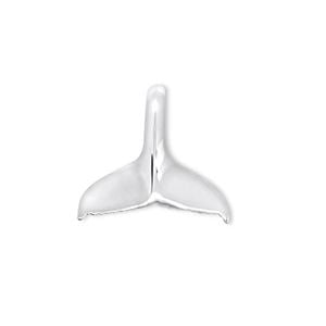 Sterling Silver Large Whale Tail Pendant - G9100
