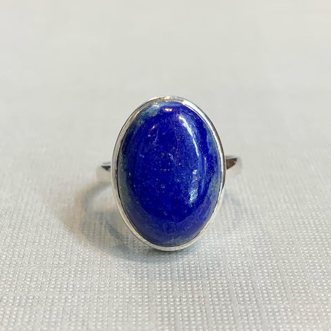 Sterling Silver Oval Lapis Lazuli Ring - G7604